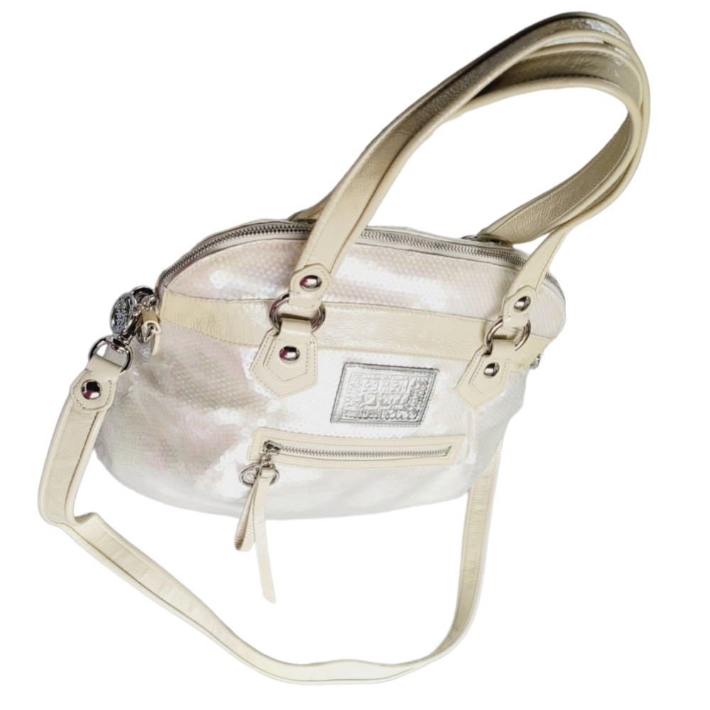Coach Poppy Spotlight Sequins Bag Opal Pearl White Purse Ltd Edition vintage. - Picture 13 of 13